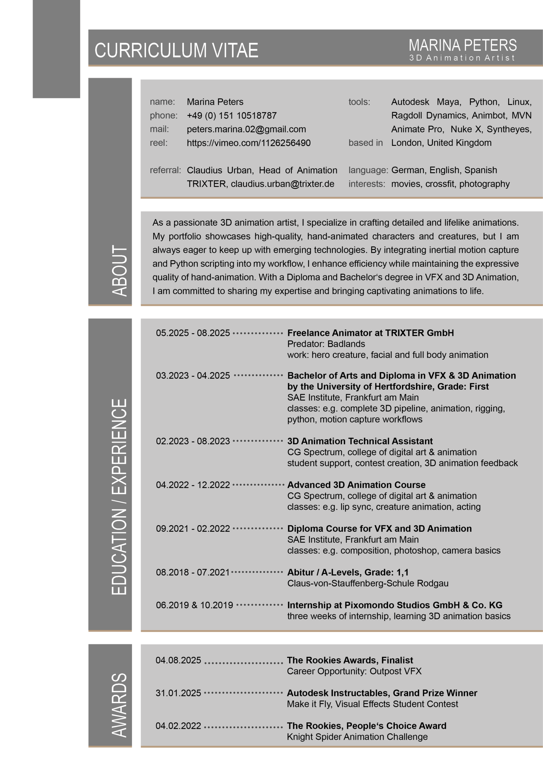 cv marinapeters